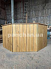Малий банний чан для купання (2-4 чол.) з виносним котлом обшитий деревом, фото 5