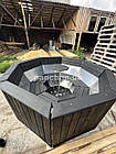 Великий банний чан для купання (8-10 чол.) з виносним котлом обшитий деревом, фото 9