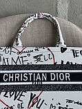Сумка жіноча Dior шоппер текстиль Червоне сердце, фото 5