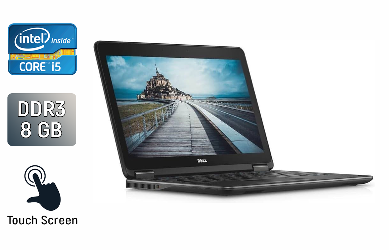 Нетбук Dell Latitude E7240/ 12.5" (1920x1080) Сенсорний/ Core i5-4200U/ 8 GB RAM/ 256 GB SSD/ HD 4400