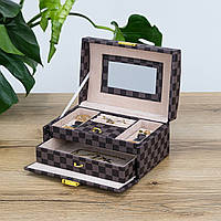 Шкатулка для зберігання прикрас чорна екошкіра 24*17*11 см Гранд Презент YHF-H03