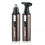 Тример GEMEI GM-3112 2в1, електробритва з насадками для бороди, триммер для бороди, триммер бездротової, фото 3