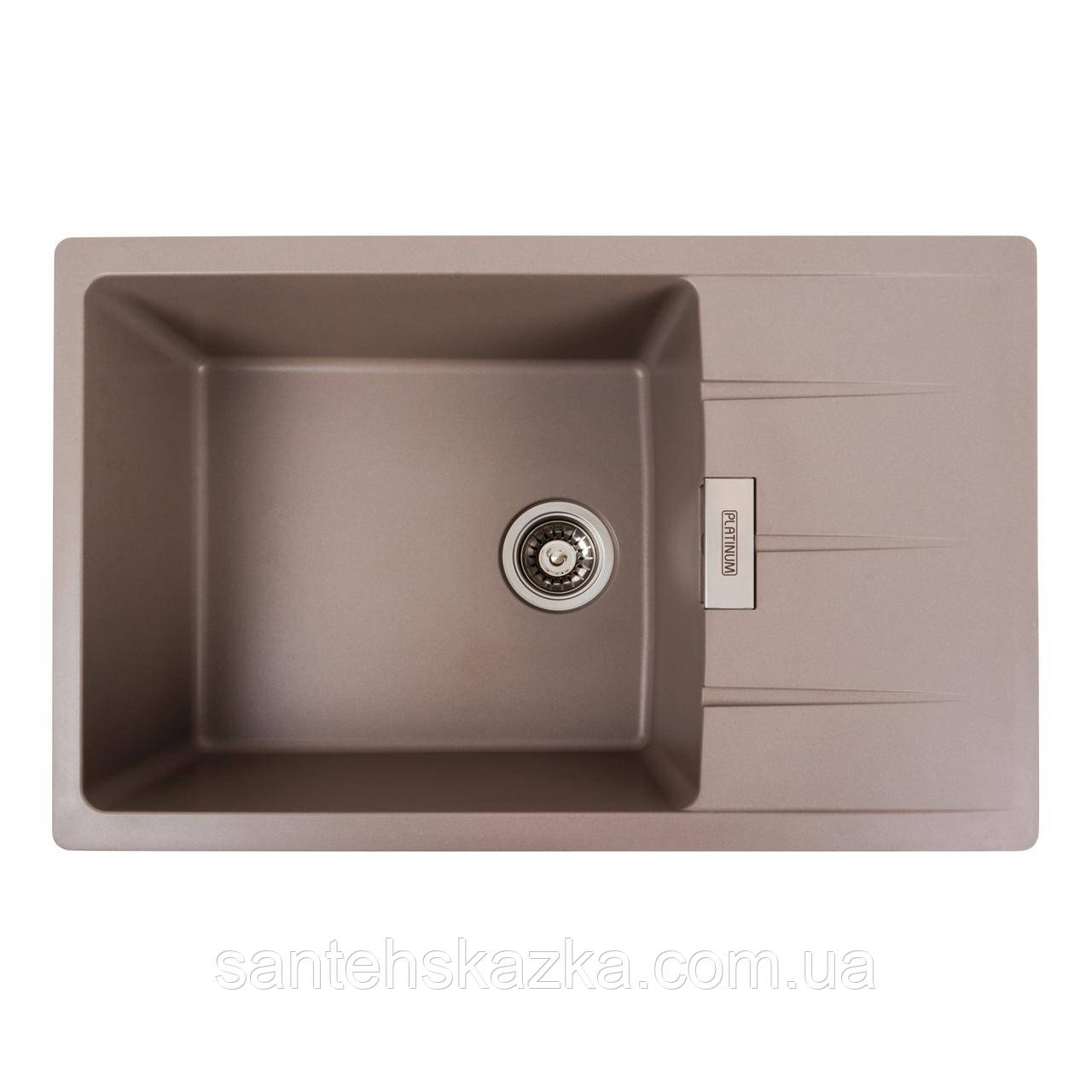 Гранітна мийка для кухні Platinum 7850 ROMA матова Дюна, фото 1