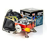 Газовий пальник кемпінгова плита газовий примус газова плита портативна з чохлом, похідний таганок, фото 2