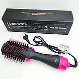 Фен Щітка гребінець 3в1 One step Hair Dryer 1000 Вт 3 режими випрямляч для укладання волосся стайлер з, фото 4