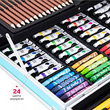 Набір для творчості в алюмінієвій валізі Єдиноріг 145 предметів, чемодан для малювання дитячий кейс. Колір:, фото 4