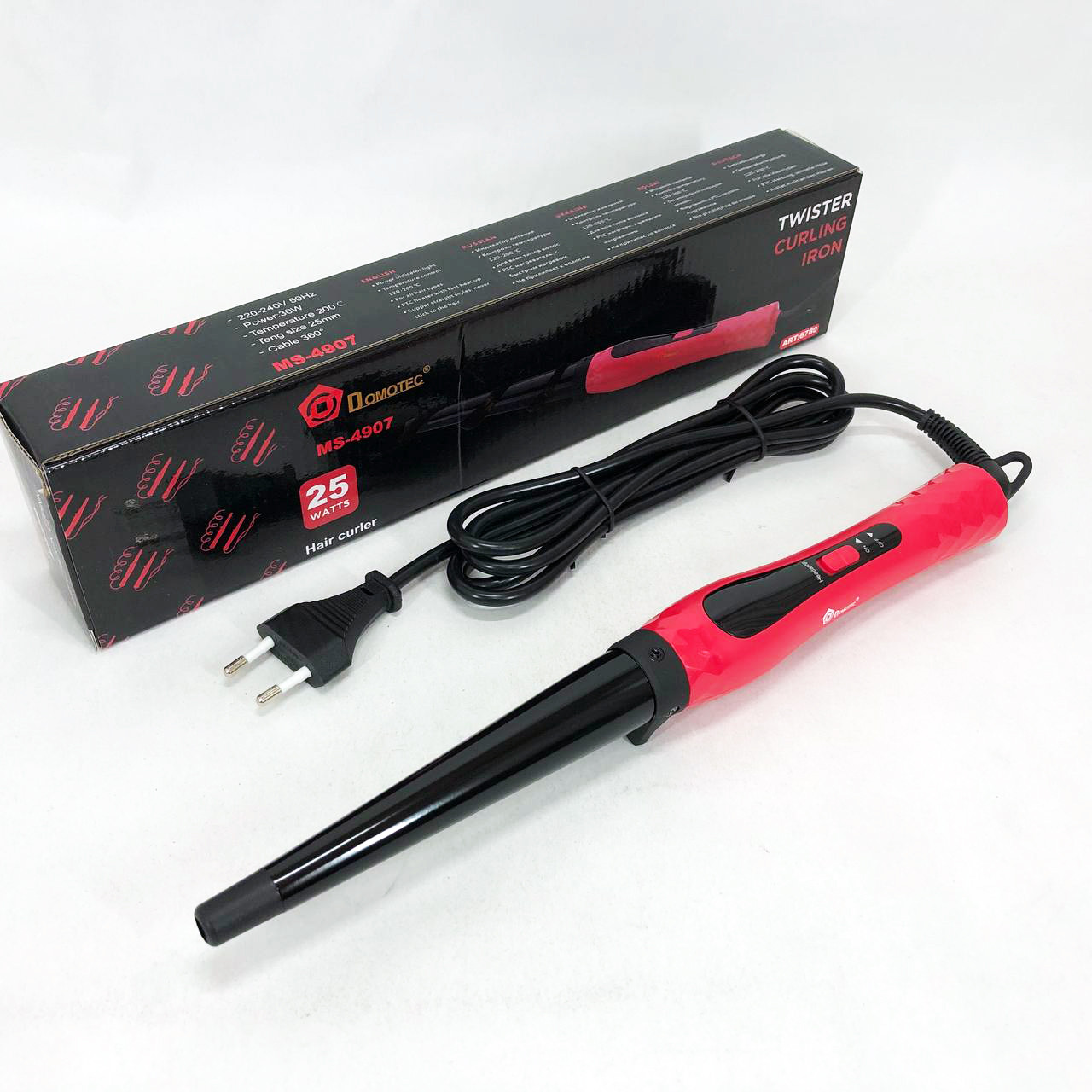 Конусна плойка для волосся DOMOTEC MS-4907, стайлер для завивки, стайлер для укладання, фото 1