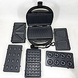 Мультипекар 6в1 зі знімними формами Domotec MS-7706, сендвічниця 4в1, домашній гриль для шаурми, фото 2