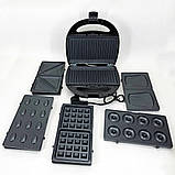 Мультипекар 6в1 зі знімними формами Domotec MS-7706, сендвічниця 4в1, домашній гриль для шаурми, фото 4