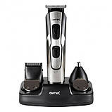 Машинка для стрижки 10в1 GEMEI GM-592, тример для бороди, триммер бездротової. Колір: чорний, фото 3