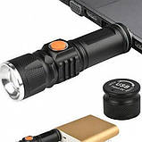 Ліхтар ручний акумуляторний тактичний X-Balog BL-616-T6 із зарядкою від павербанків із USB, фото 6