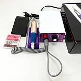 Фрезер для манікюру з педаллю для ноги DM4, потужний манікюрний фрезер, фрезер з насадками для манікюру, фото 4