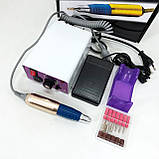 Фрезер для манікюру з педаллю для ноги DM4, потужний манікюрний фрезер, фрезер з насадками для манікюру, фото 7