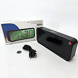 Годинник настільний DT-6508 з будильником та USB зарядкою із зеленим підсвічуванням, лід годинник настільний, фото 2