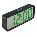 Годинник настільний DT-6508 з будильником та USB зарядкою із зеленим підсвічуванням, лід годинник настільний, фото 5