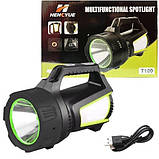 Ліхтар кемпінг переносний T100A-10W+2COB з бічними LED white/red/blue, Акумуляторна лампа для кемпінгу, фото 4