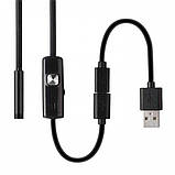 Камера ендоскоп з кабелем на 2 метри 7 мм USB/micro USB з підсвічуванням, Usb ендоскоп для андроїд, фото 7
