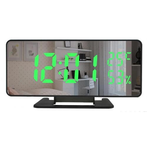 Настільний годинник електронний VST-888-4 світлодіодний дзеркальний із зазначенням температури вологості, фото 1