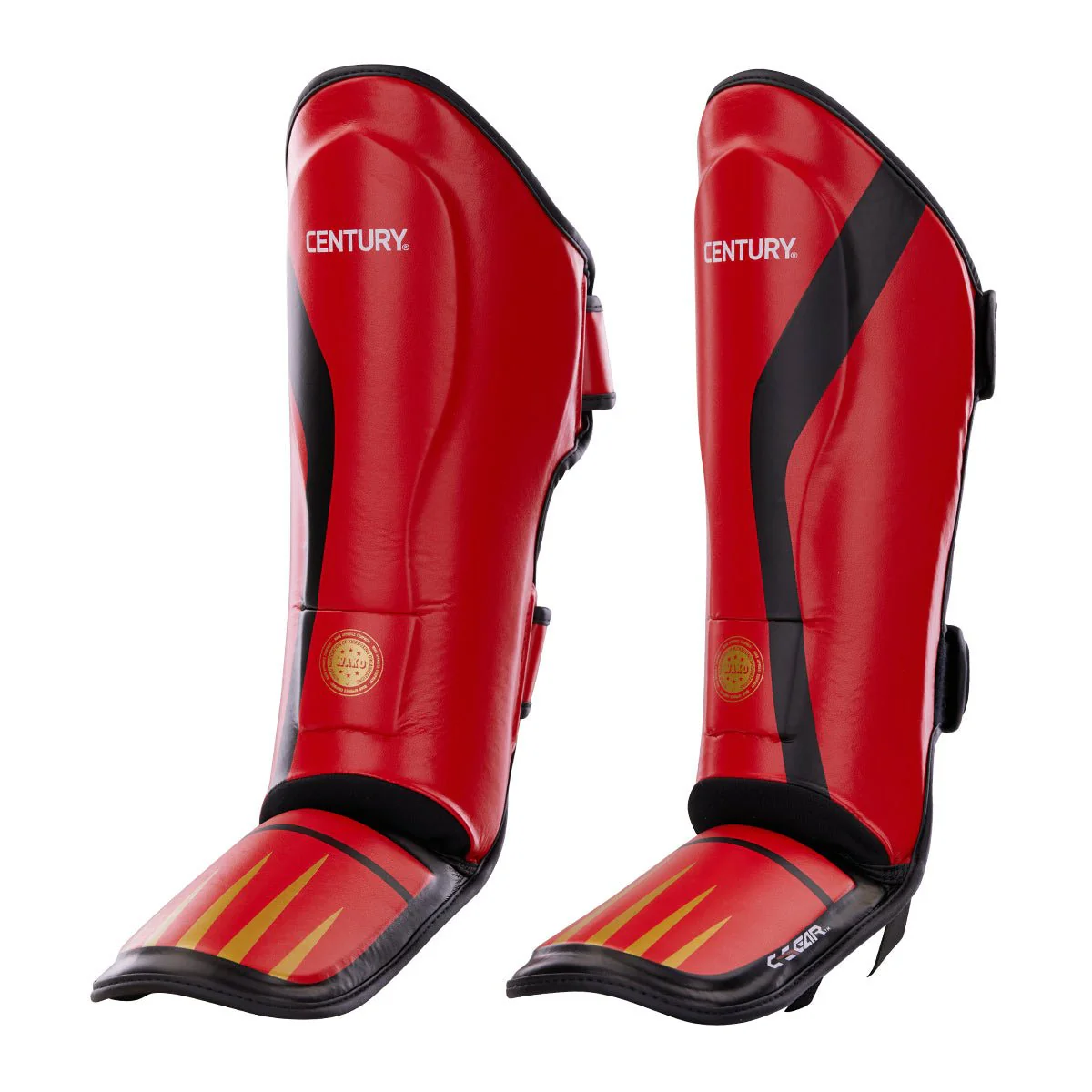 Захист гомілки та стопи для кікбоксингу Century Shin Guard C-GEAR Integrity WAKO (117731-903) Red Youth, фото 1