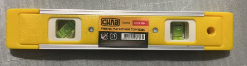 Рівень магнітний 3 капсули 230 мм "Торпедо" СІЛА, фото 1