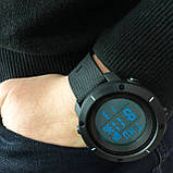 Годинник наручний чоловічий SKMEI 1213BK BLACK BIG SIZE, годинник тактичний протиударний. Колір: чорний, фото 3