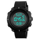 Годинник наручний чоловічий SKMEI 1213BK BLACK BIG SIZE, годинник тактичний протиударний. Колір: чорний, фото 5