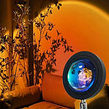 Лампа Атмосферна Проекційний Світильник ЗАМОВЛЕННЯ Atmosphere Sunset Lamp ефект веселки, Лампа ефект сонця, фото 4