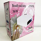 Лампа для манікюру з таймером ZH-818, Лампа для нігтів із тривалим терміном служби. Колір: рожевий, фото 6