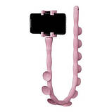 Гнучкий тримач для телефону з універсальними присосками Cute Worm Lazy Holder. Колір: рожевий, фото 2
