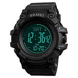 Годинник наручний чоловічий SKMEI 1356BK BLACK, фірмовий спортивний годинник. Колір: чорний, фото 4