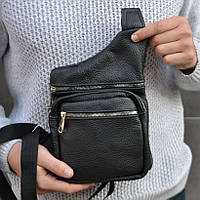 Тактична шкіряна сумка з натуральної шкіри, кроссбоді, месенджер чоловічий