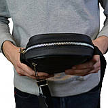 Сумка з натуральної шкіри чоловіча, месенджер шкіряний чорний, якість, чоловіча сумка через плече, фото 4