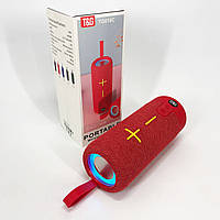 Портативна Bluetooth колонка TG619C FM-радіо USB/TF з ремінцем, гучна блютуз колонка. Колір: червоний