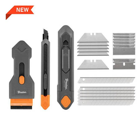 Набір ножів зі скребком та змінними лезами,
3 шт., DIY-KN191809/SET2B, фото 1