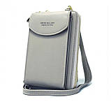 Гаманець-клатч із еко-шкіри Baellerry Forever N8591, практичний маленький жіночий гаманець. Колір: сірий, фото 3