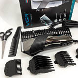 Професійна машинка VGR V-121 провідна машинка для стрижки волосся керамічне лезо, 8 насадок, фото 2