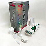 Набір VGR V-720 5 в 1 для догляду, триммер для носа, брів, тіла, пристрій для чищення обличчя, масажер, фото 2