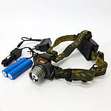 Налобний ліхтар тактичний Bailong BL-1505-602B SENSOR з датчиком руху, Ліхтарик налобний led, фото 2