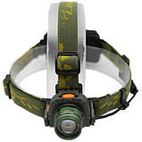 Налобний ліхтар тактичний Bailong BL-1505-602B SENSOR з датчиком руху, Ліхтарик налобний led, фото 3