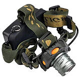Налобний ліхтар тактичний Bailong BL-1505-602B SENSOR з датчиком руху, Ліхтарик налобний led, фото 6