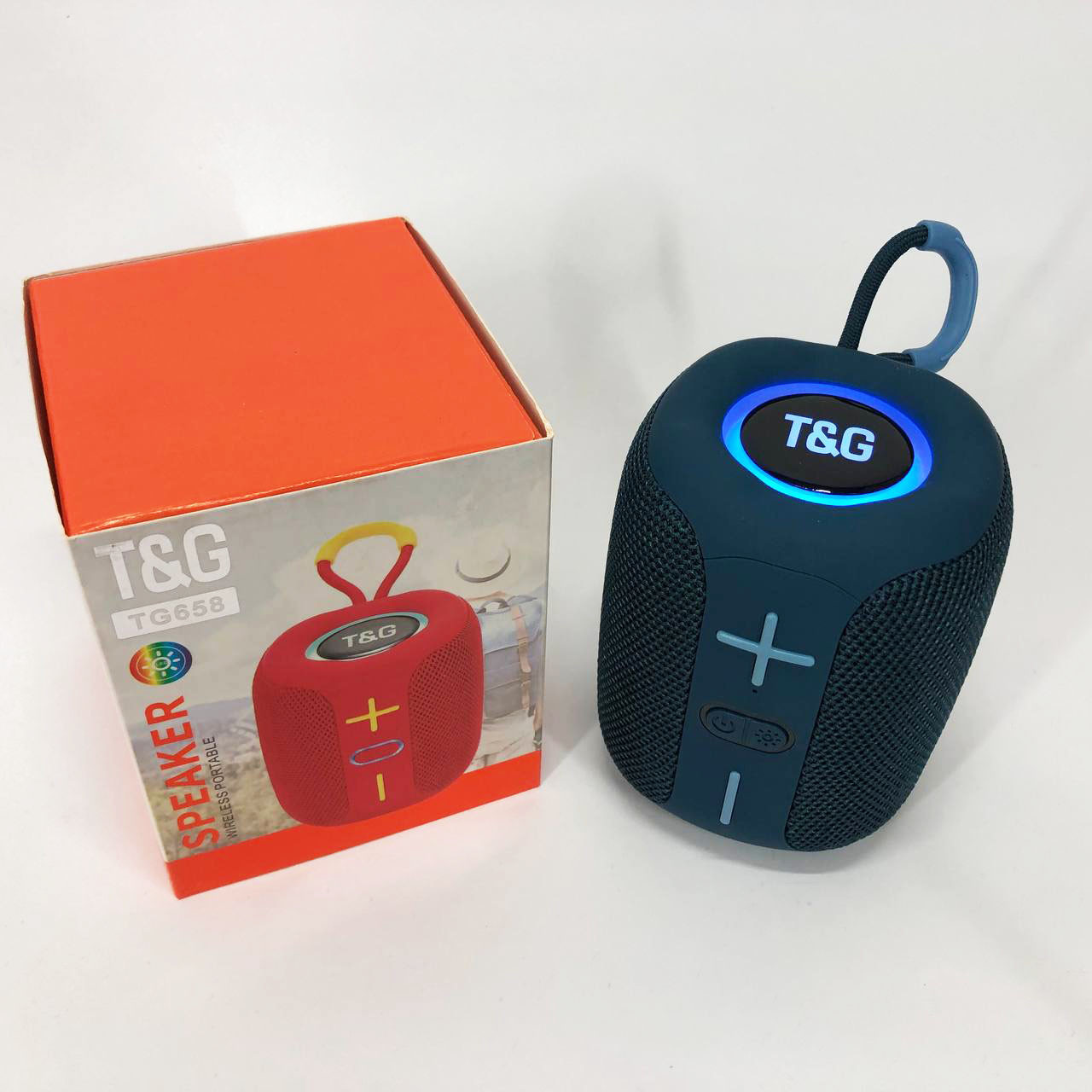 Портативна Bluetooth колонка TG658 8W з RGB підсвічуванням, акумуляторна переносна колонка. Колір: синій, фото 1