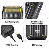 Електробритва VGR V-363, Тример для вусів, Електробритва з насадками для бороди, Тример бездротової, фото 5