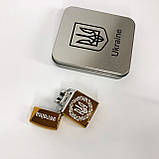 Дугова електроімпульсна USB Юсб запальничка Україна металева коробка HL-447. Колір: золотий, фото 3