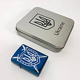 Дугова електроімпульсна USB Запальничка акумуляторна Україна металева коробка HL-446. Колір синій, фото 3