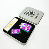 Дугова електроімпульсна запальничка USB Україна (металева коробка) HL-449. Колір: хамелеон, фото 3