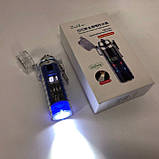 Дугова електроімпульсна запальничка HL-512 водонепроникна, електронна сенсорна ліхтар. Колір: синій, фото 5