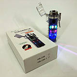 Дугова електроімпульсна запальничка HL-512 водонепроникна, електронна сенсорна ліхтар. Колір: синій, фото 6