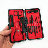 Манікюрний набір для догляду за нігтями, бровами та обличчям на 12 предметів, Манікюрні набори для чоловіків, фото 2