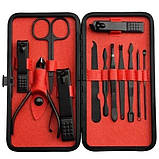 Манікюрний набір для догляду за нігтями, бровами та обличчям на 12 предметів, Манікюрні набори для чоловіків, фото 5