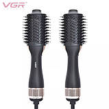 Фен-щітка волосся VGR V-492 Професійний іонний випрямляч, Електричний фен для сушіння волосся, фото 4
